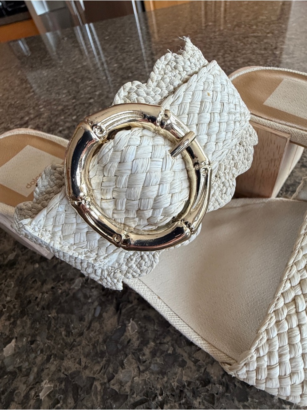 New Dolce Vita Zophy Size 9.5 Raffia  Block Heel Mules